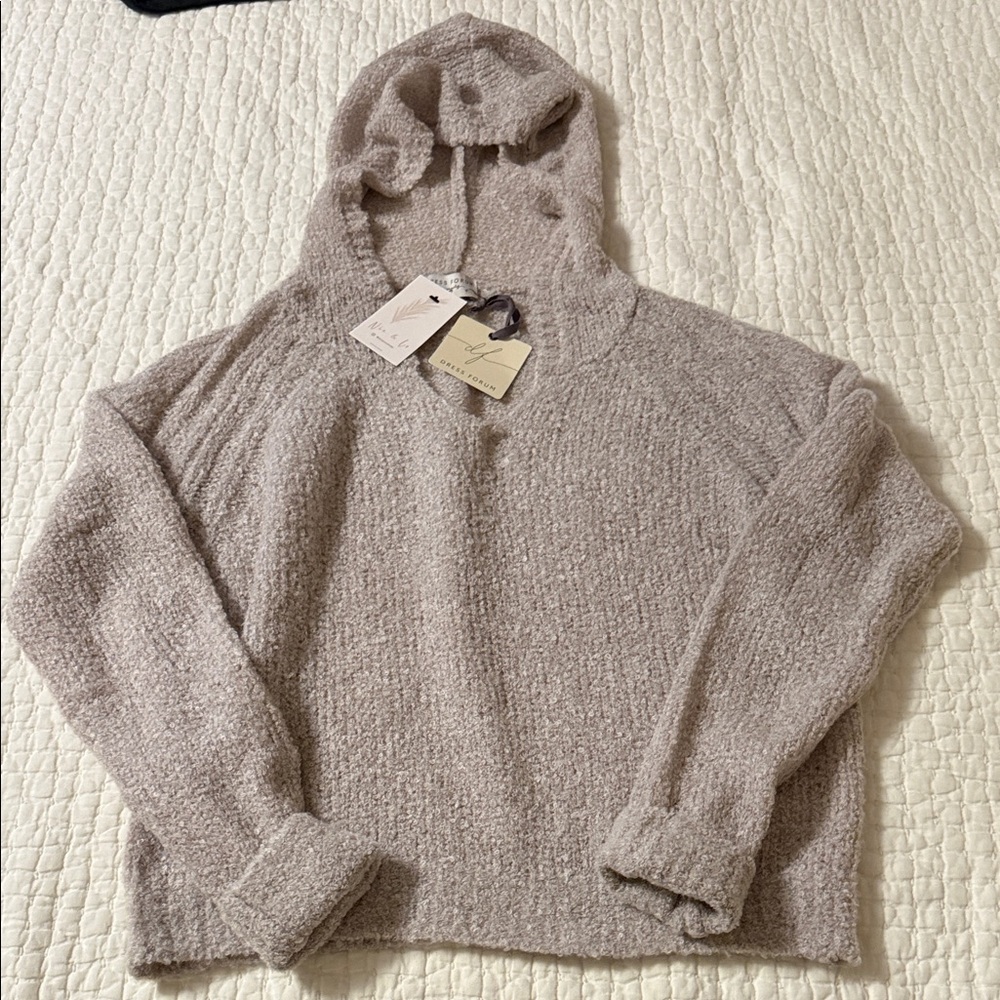 Dress Forum Taupe Hooded Sweater
